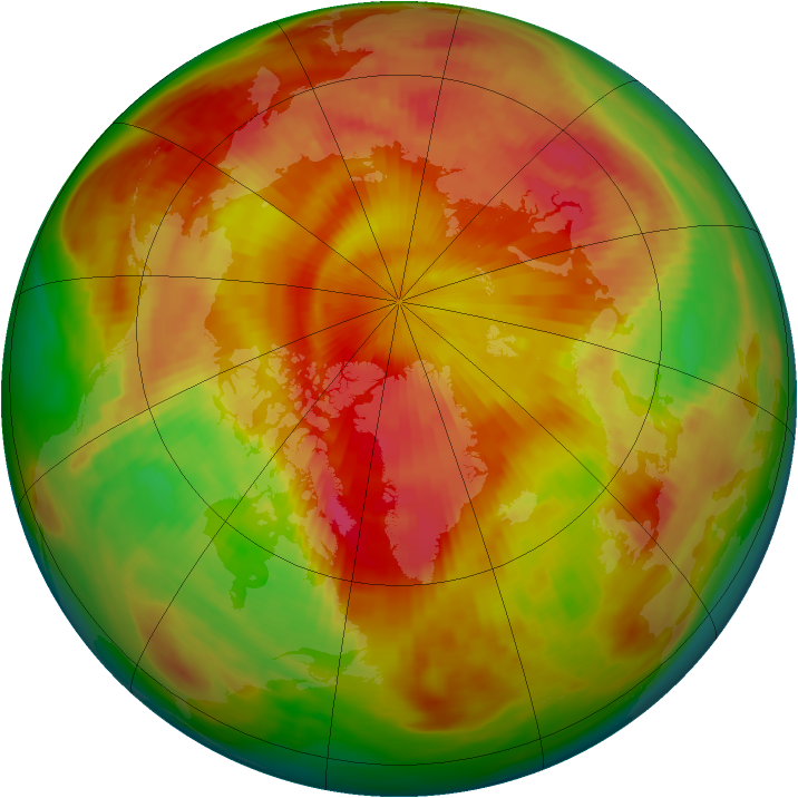 Arctic ozone map for 29 April 1980